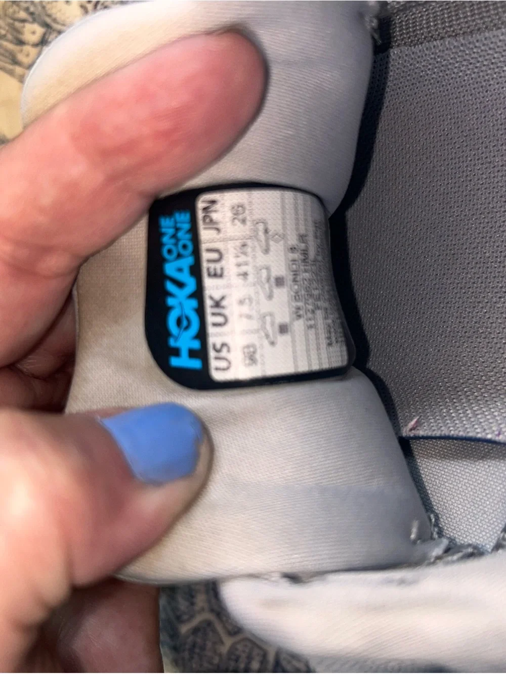 Hoka womens Gray Sneakers with Orange Logo Accents